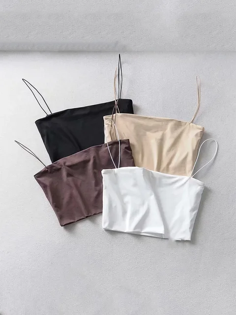 Haut court en coton élastique pour femmes, Camis Sexy, sans manches, débardeur court, Bar, été 2022 1