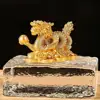 Chinese Auspicious Money Gold Dragon Statuette Resin Sculpture Feng Shui For Living Room Office Wine Cabinet  Dragon Figurines 3