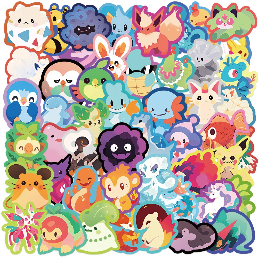 

10/30/50pcs Pokemon Graffiti Stickers Anime Cute Cartoon Decals Kid Toy DIY Water Bottle Helmet Guitar Waterproof Kawaii Sticker