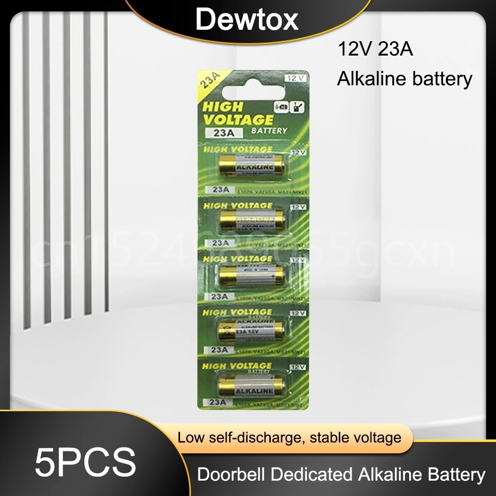 5 Pz 12V 23A Batteria Alcalina A23 23Ga A23S E23A El12 Mn21 Ms21 V23Ga L1028 Gp23A Lrv08 Per Campanello Luce Giocattolo Allarme