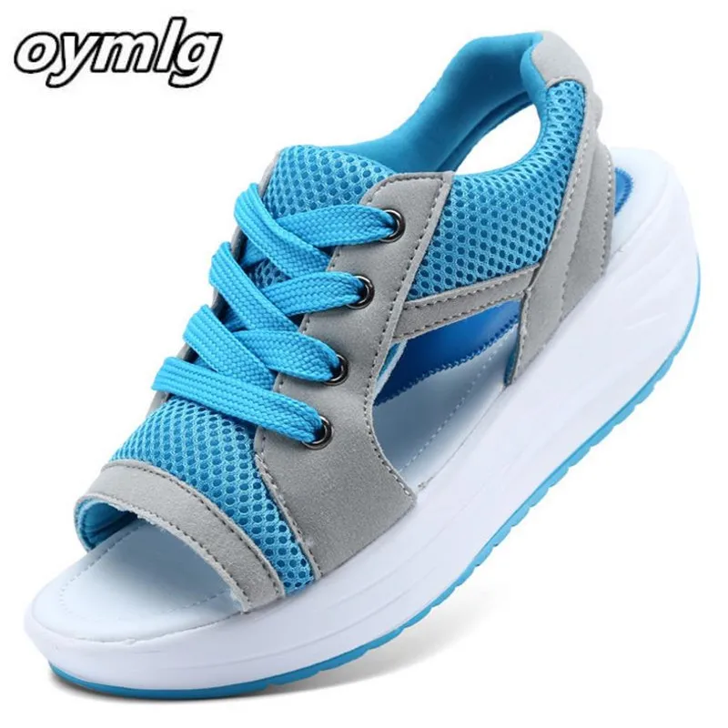 Sandalias de plataforma plana para mujer, zapatos informales a la moda,  transpirables, con punta abierta, s074|Sandalias de mujer| - AliExpress