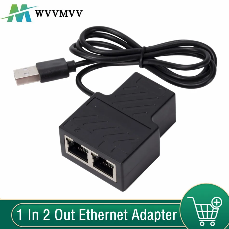 

100Mbps 1 In 2 Out Ethernet Adapter RJ45 Splitter Lan Connector Cat 6 Rj45 Splitter Switch Coupler for PC Laptop TV Box Router