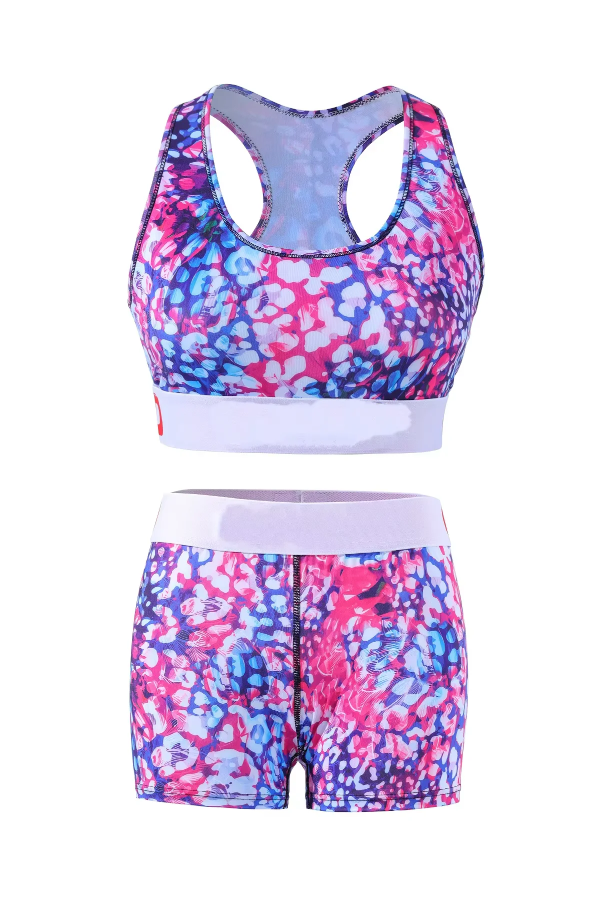 Runtz PSD Women Boxers Set Plus Size Printed Polyester Short Underwear Boxer Briefs Printed Spandex Underwear 2 pieces Set