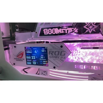 2.2 인치 LCD 디스플레이 그래픽 비디오 카드 브래킷 VGA 홀더 지원 RGB CPU GPU RAM 모니터 PC 게이머 캐비닛 용 AIDA64