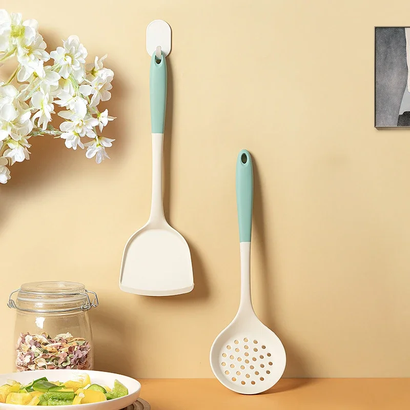 Silicone Kitchen Utensil Set with Non-Stick Pans Silicone Spatula Soup Ladle Slotted Spoon Cooking Tools for Kitchen