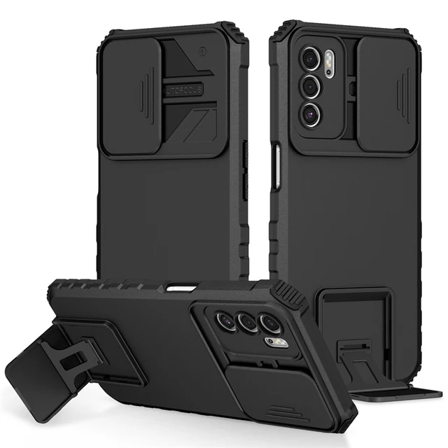 Comprar Funda KEYSION a prueba de golpes para OPPO A96 A76 A36 A15S A95 A74  A54 4G protección de cámara Push Pull funda de teléfono con soporte en vivo  para Realme 9i