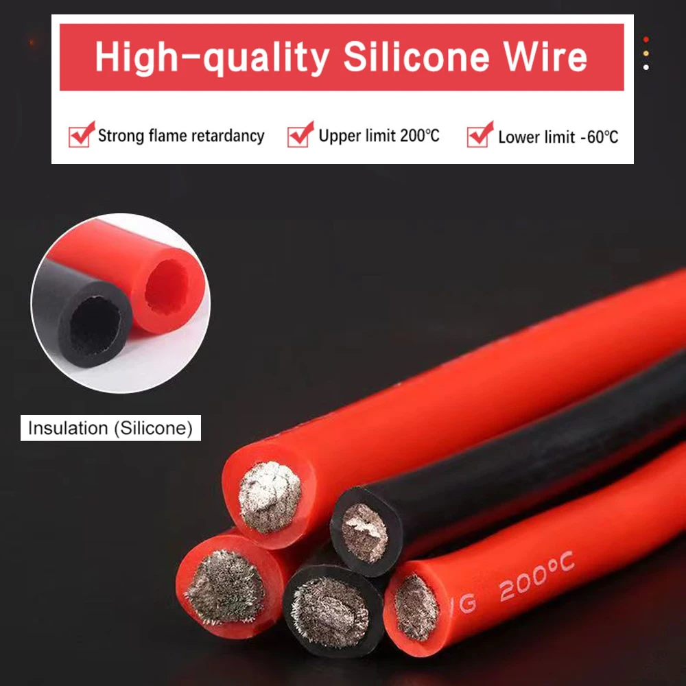 Premium Silicone Wire 12 Gauge Black 1m 