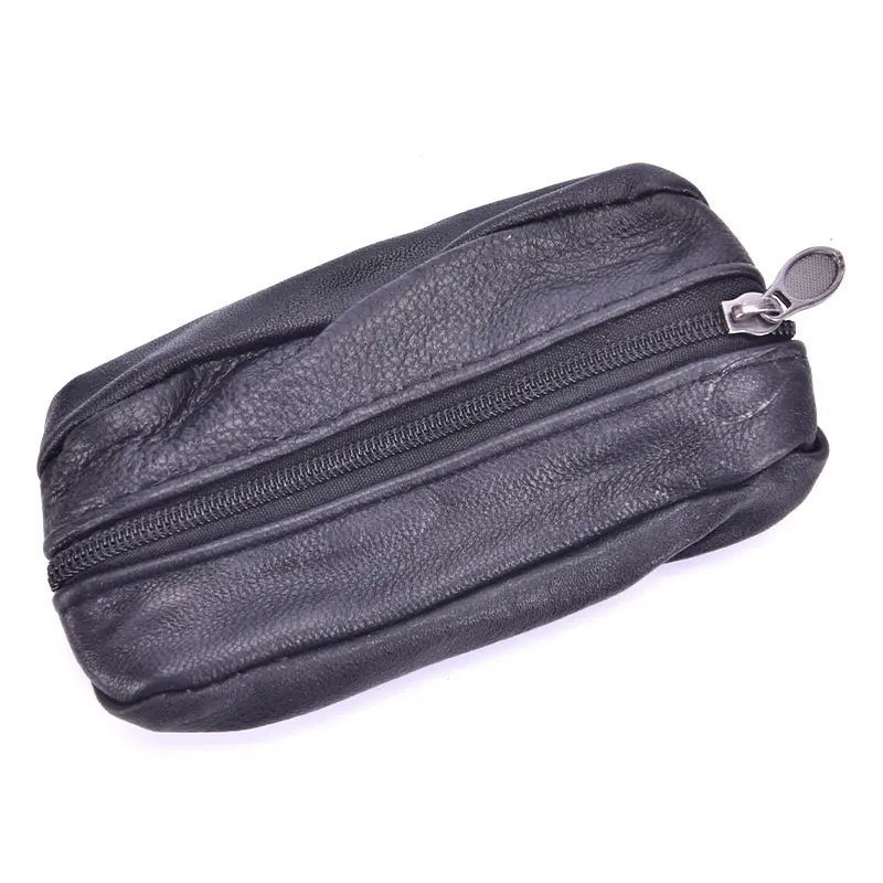 Key Case Men Key Case Leather Wallets Coin Purse Soft Zipper Bag Keychain Cover For Money Pocket Thin Wallets Ring Pouch Card Purse