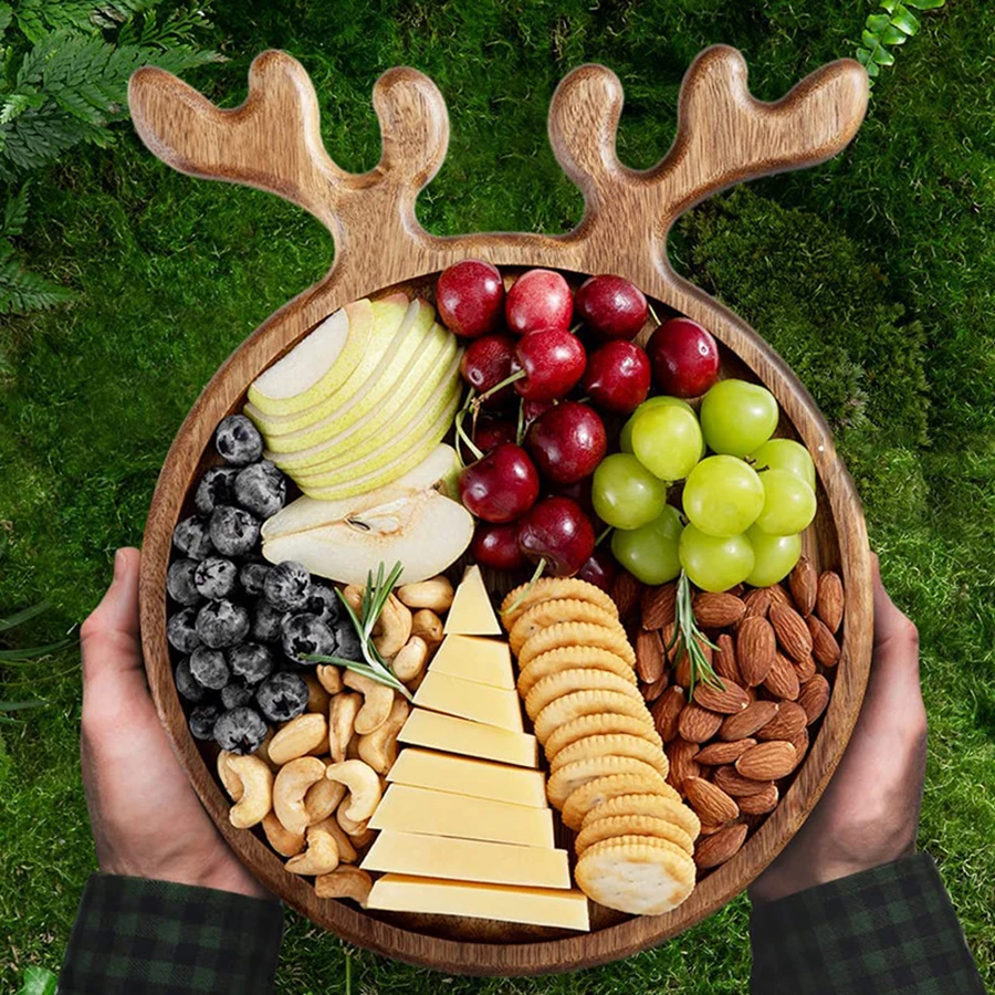 Reindeer Antler Wooden Serving Tray 3