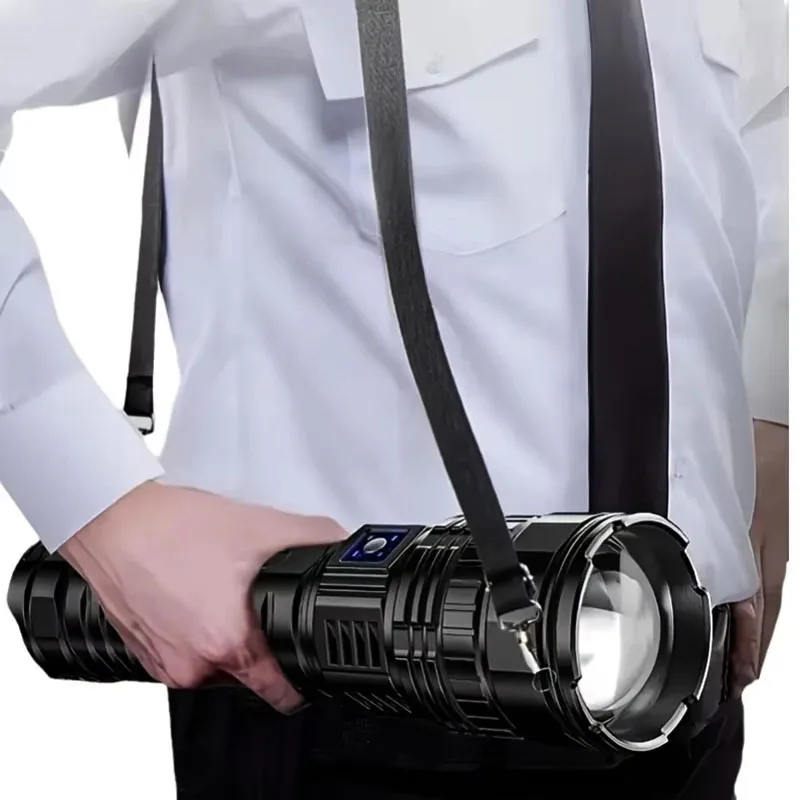 15000mah 내장 배터리 1000W 가장 강력한 LED 손전등 전술 플래시 라이트 비상 스포트라이트 4km 휴일 선물
