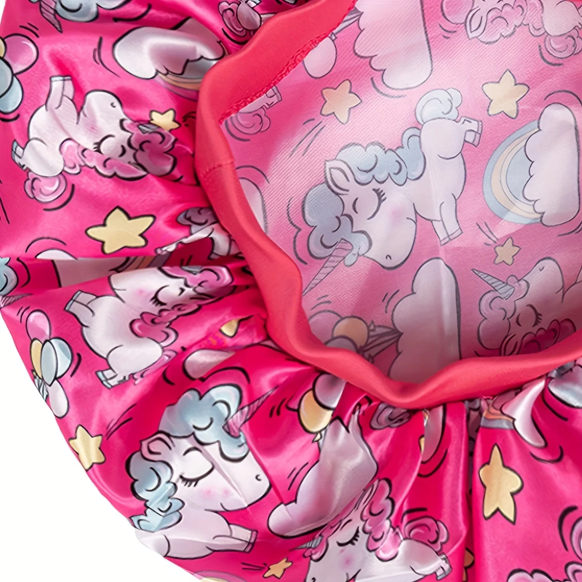 Children's New Bonnet Unicorn Printed Hair Hat with Narrow Edge Elastic Fashion Casual Home Comfortable Sleeping Hat kids bonnet cap