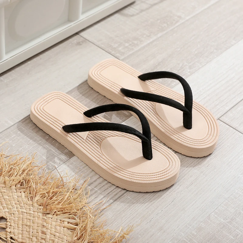 Fashion Lady Slippers Shoes Retro Women Summer Flip Flops Casual Slippers Flat Sandals Beach Open Toe Flat Slippers Slides