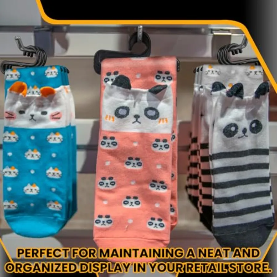 200 Pcs Plastic Sock Hangers Long Non Slip Sock Hanger Clip 3.4in Display Hooks for Retail Stores Boutique Shops and Vendor Sho
