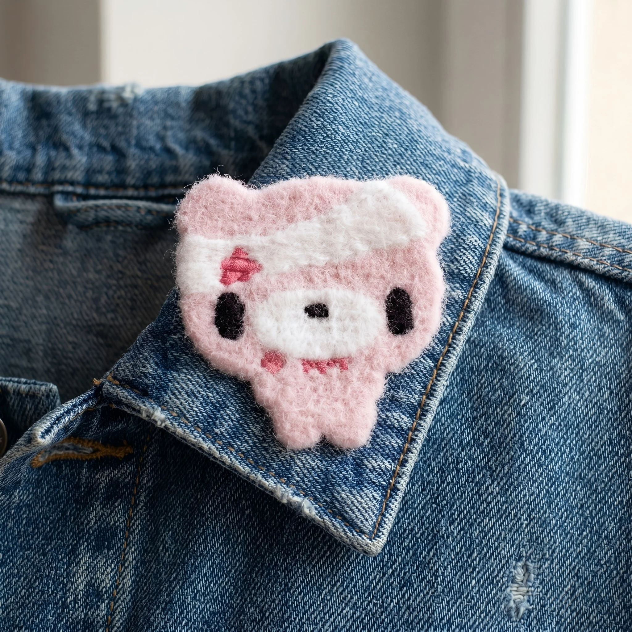 귀여운 봉제 곰 헤어 스티커, 카와이 핑크 곰 패브릭 헤어 클립, 소녀들을 위한 셀프 접착식 헤어 장식