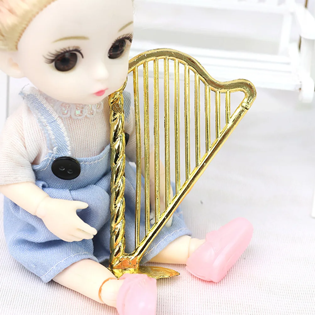 Mini Harp Adornment Simulation Harp Mini Instrument Model House Decor