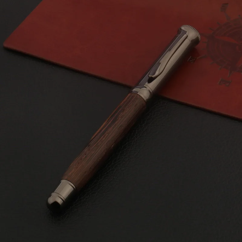 1pc wood Fountain Pen Tiger skin pattern Gun Grey Stationery Office School Supplies new ink pen 3