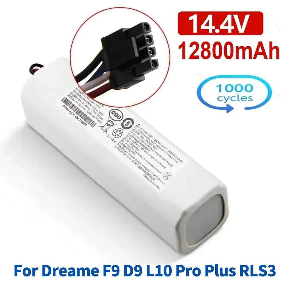 

Genuine 14.4V 12800mAh Robotic Vacuum Cleaner Replacement Battery For Dreame F9 D9 L10 Pro Plus RLS3 RLS5 RLS5L RLS5D Part
