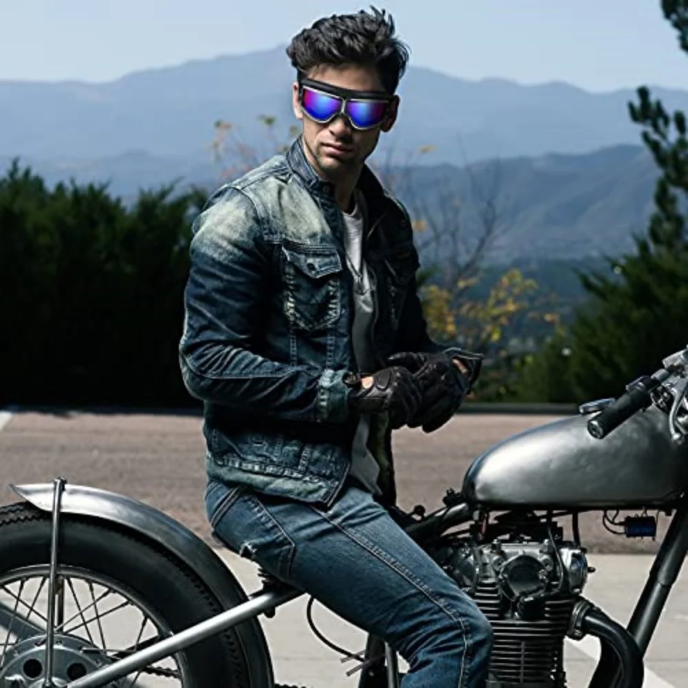 Windproof Motorcycle Helmet Glasses Leather Safety Protective Anti-glare Motocross Cross-country Steampunk Glass Various Styles