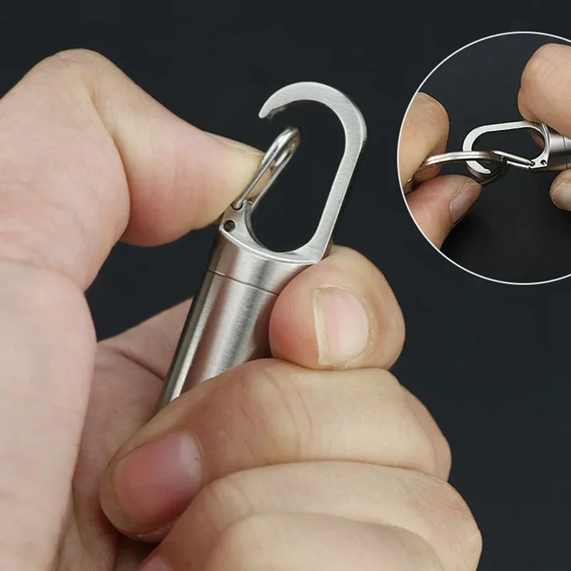 Medicine Storage Container Portable Mini Stainless Steel Sealed Capsule