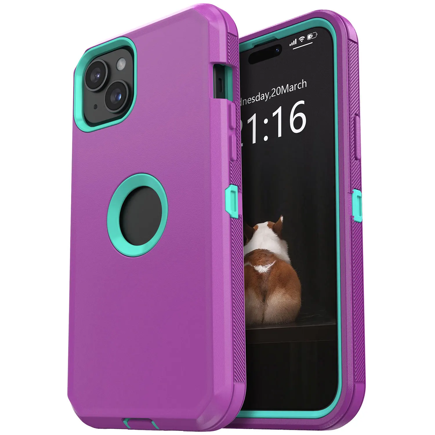 iPhone 14 Purple Shockproof Rugged Case 1