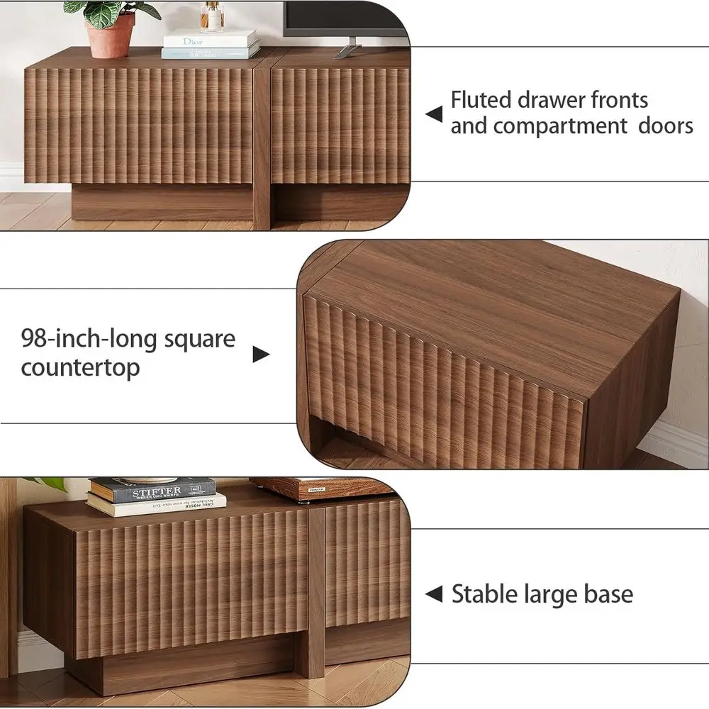 Walnut Square TV Stand 5