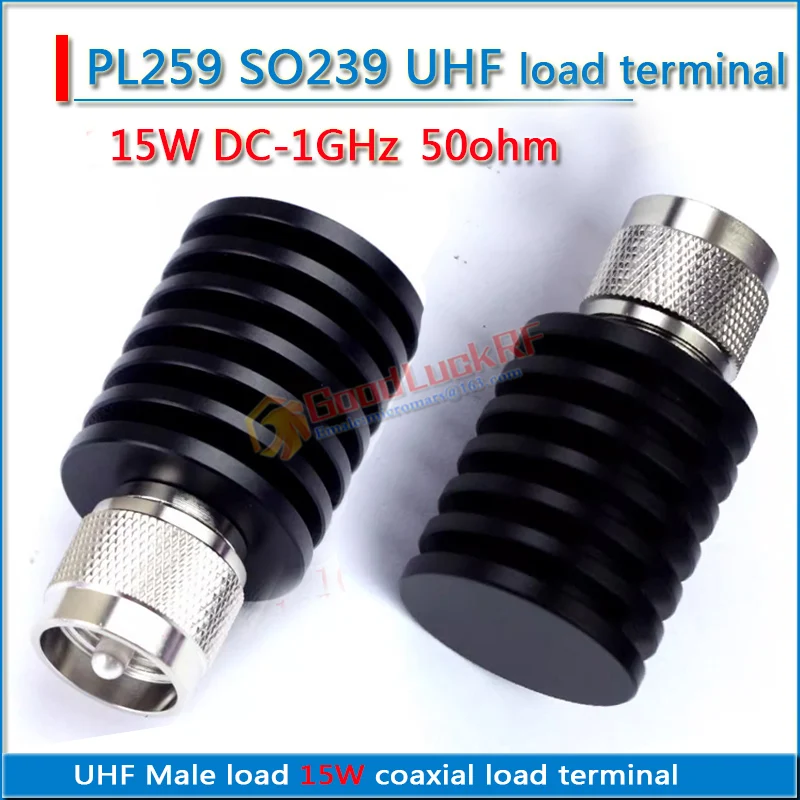 Combinador Coaxial com Dissipador de Calor Pl259 So239 Pl259 m Macho Uhf 10w 15w Carga Dummy 50ohm dc a 10 Ghz Vswr