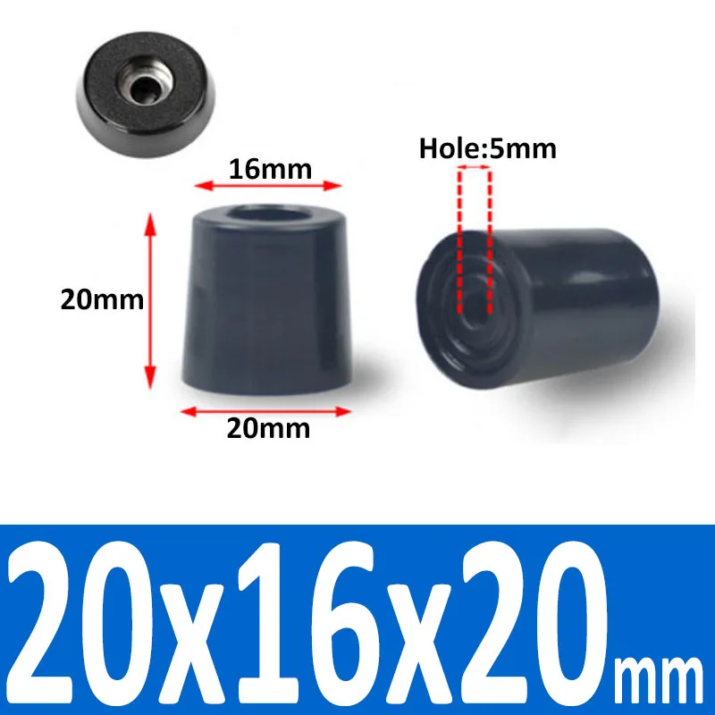 Black Synthetic Rubber Non-Slip Table Foot Pads with Gasket for Furniture and Speakers (4/8/10/20 Pcs)