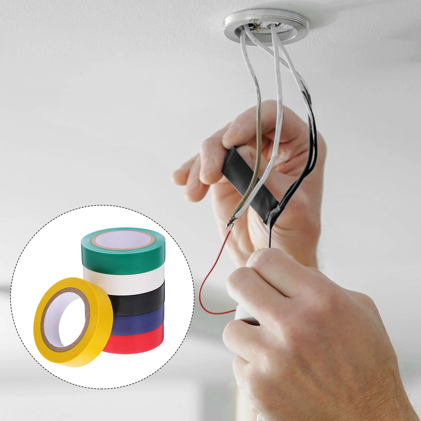 6 Rolls Assorted Pipeline Electrical Insulating Tape The Indoor 100000X150X001CM Pvc High Temp Wire