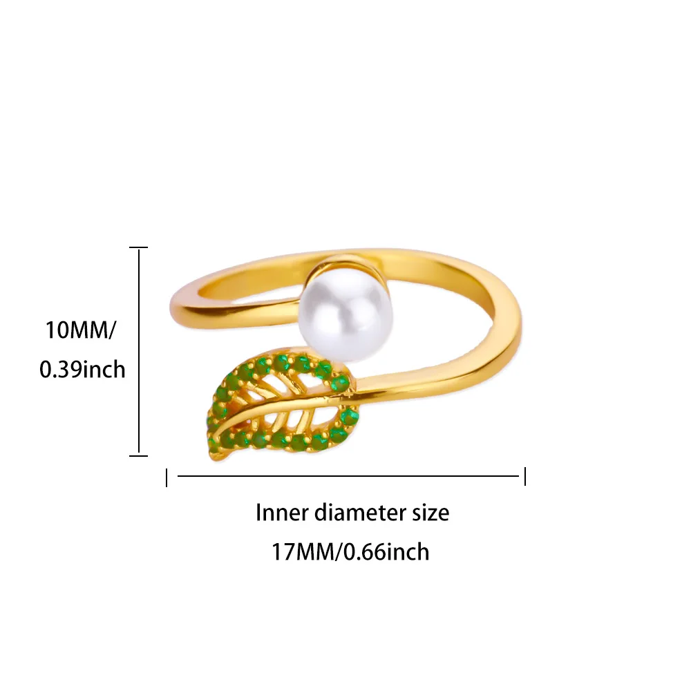 Zircon Green Leaf Rings For Women