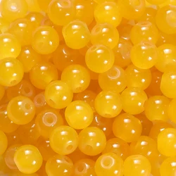 Vibrant 6mm Glass Round Beads - Crafting Essentials - 50pcs (Orange)