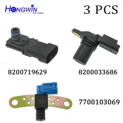 3 PCS Map + Crankshaft Camshaft Position Sensor 8200033686 7700103069 8200719629 For Renault Clio Megane Kangoo Scenic Laguna