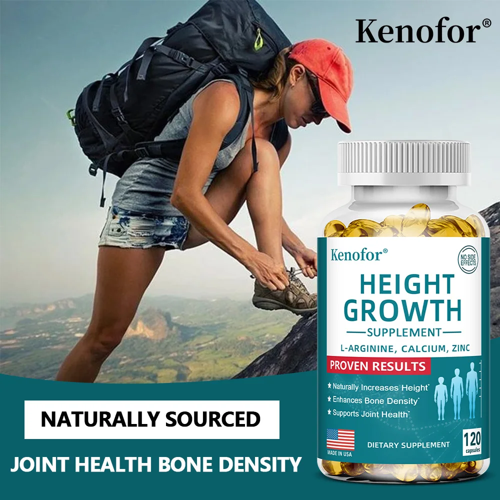 Integratore naturale di calcio e vitamina D per la crescita in altezza, capsule vegetariane, aumenta la densità ossea, capsule per favorire la crescita in altezza (adulti)._voghion.com