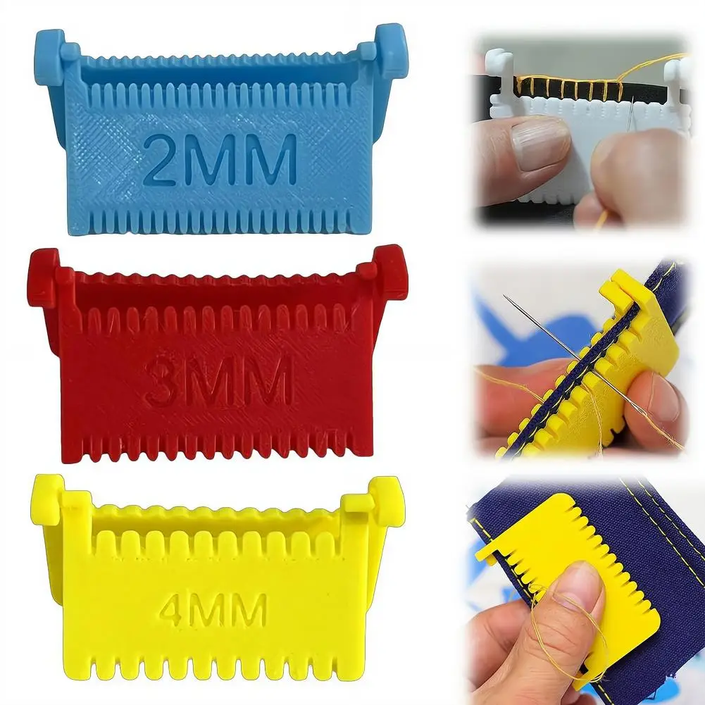 클립형 재봉자용 자 2/3/4MM 손바느질용 솔기폭 가이드, 원단 가장자리 스티칭 측정 도구, 균일한 스티치 라인 마커