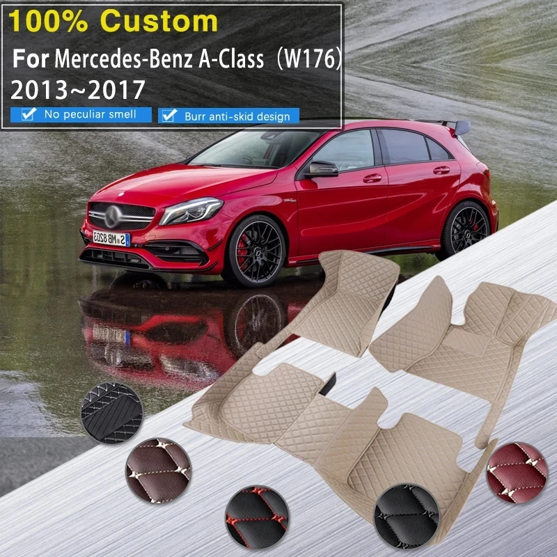 

Автомобильный напольный коврик для Mercedes-Benz A-Class W176 A45 AMG 2013 ~ 2017, водонепроницаемые автомобильные напольные коврики для багажника, автомобильные аксессуары
