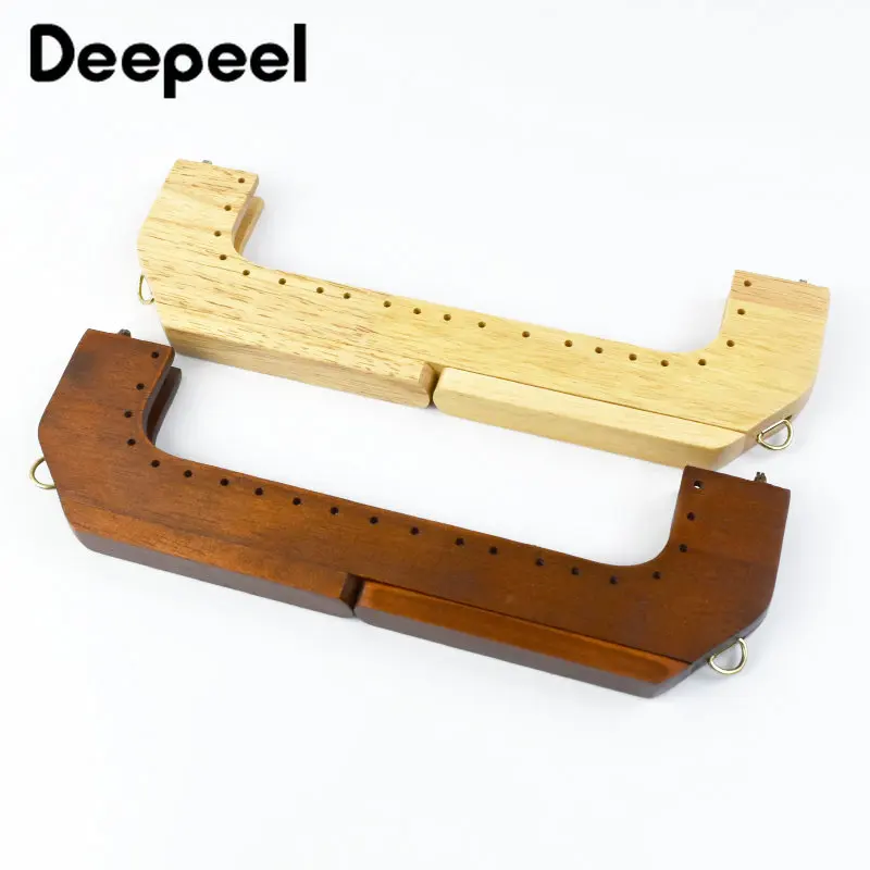 

Deepeel 1Pc 25cm Wooden Handles Bags Kiss Clasp Wood Clip Frame for Purse Sewing Handbag Closure Brackets Diy Parts Accessories