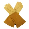 Long Tube Gardening Safety Working Gloves Leather Breathable Gauntlet Pruning Gloves Garden  Industrial Protective Work Gloves 5