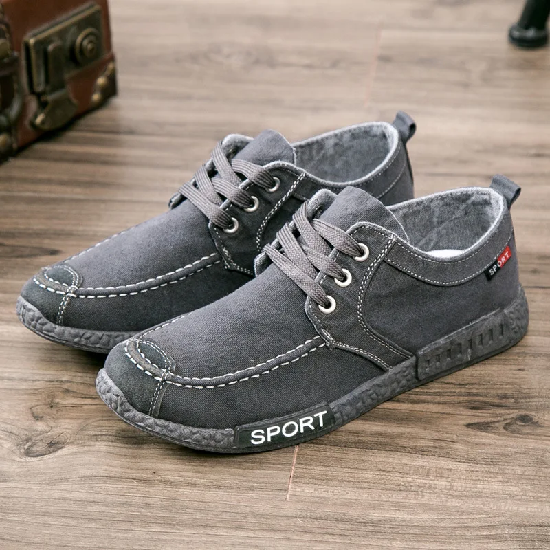 Canvas Shoes for Men 2026 New Breathable Lace-up Men's Casual Shoes Fashion Comfortable Vulcanize Shoes Outdoor Men's Sneakers - 2