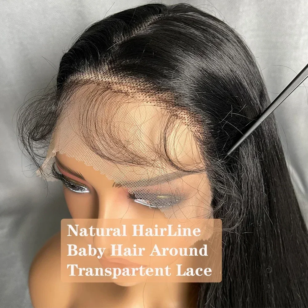 Lace Front Wig 32inch Long Straight Layered Wigs 13X4 Lace Frontal Free Part Synthetic Hair Wig with Baby Hair for Women