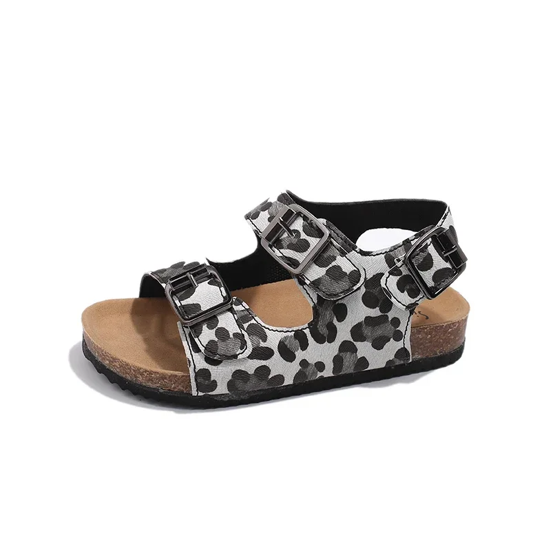 Fashion Kids Summer Sandals for Boys Girls Medium Big Children Beach Sandals Open Toes Leopard Prints Classic Buckle kids shoes children sandals kids sandals beach shoes