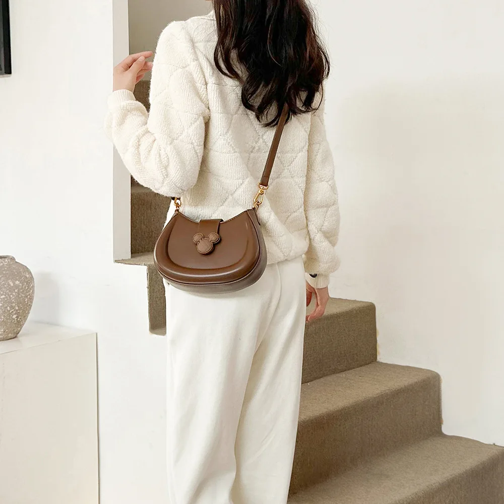 Disney Mickey Purses and Handbags Luxury Retro Tote Bags for Women Large Capacity Kawaii Crossbody Shoulder Bag Anime PU Case