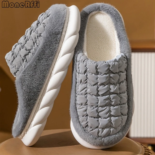 Mens Waterproof Slippers Soft Warm Cozy Fuzzy Non-Slip House Slippers,Creative  Gifts for Women Mom Girlfriend 