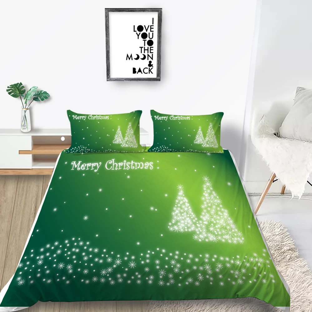 

Merry Christmas Duvet Covers Microfiber Bedding Cover Suits Children Teens Comforter Cover Polyester Bedspreads