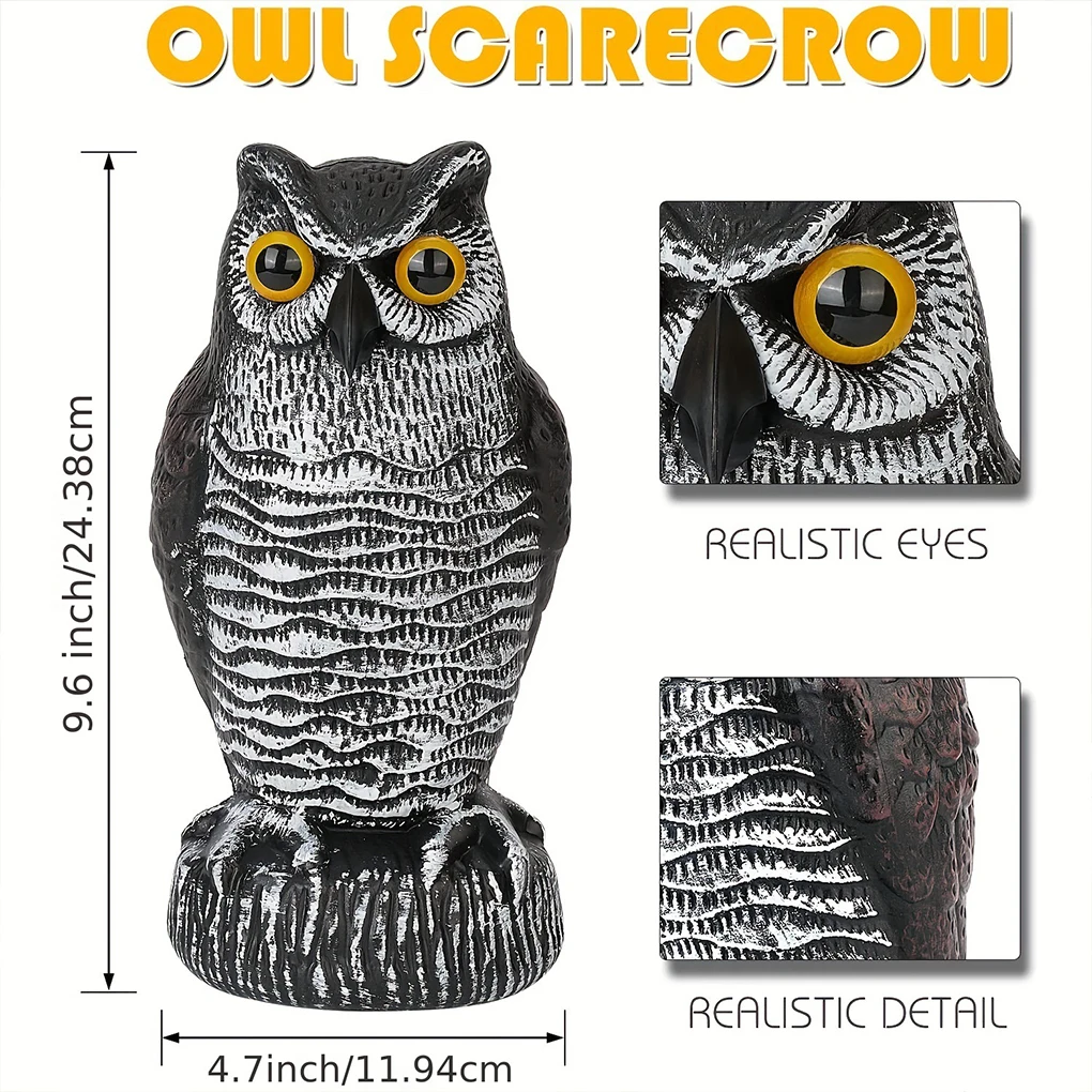 Owl Bird Deterrent Garden Plastic Owls Keep Birds Away Waterproof Sunscreen Scare Birds Away owl decoy bird repellent decoy plastic animal figures animal ornaments
