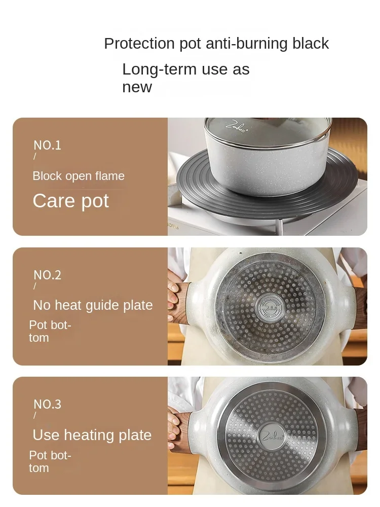 KAWASIMAYA Heat-conducting Plate Gas Gas Stove Enamel Pan Bottom Heat-conducting Plate Anti-burning Black Heat-insulating Kitchen Tools