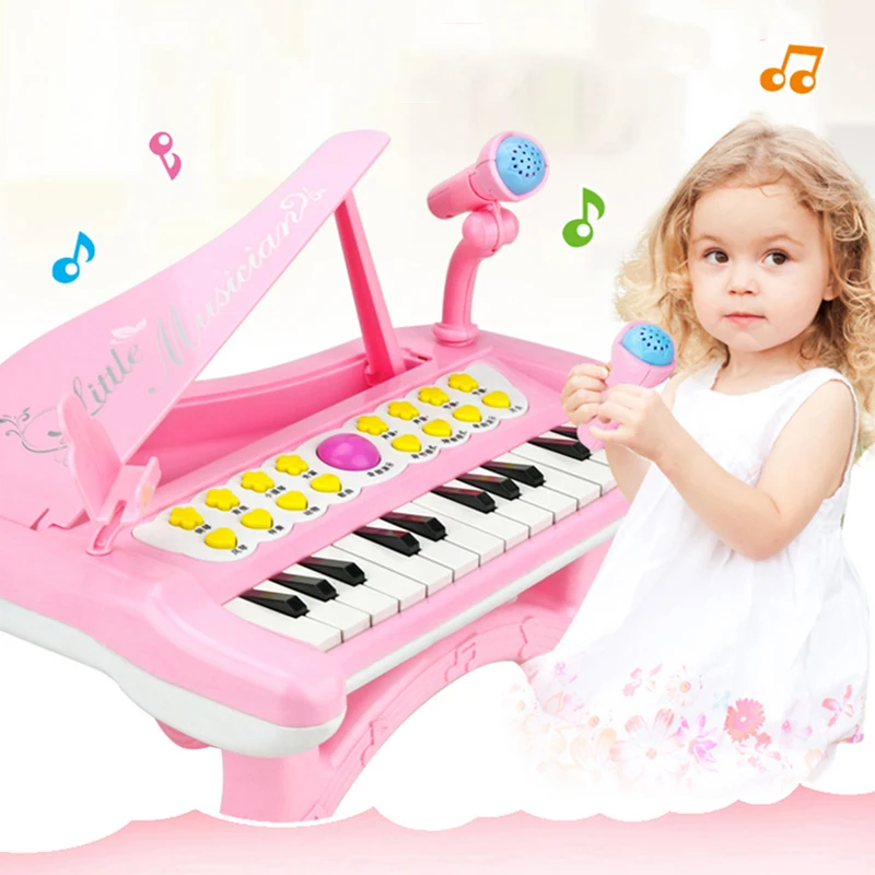 

Обучающая цифровая клавиатура для пианино с электронным органом и 24 клавишами, музыкальная игрушка с микрофоном, детские игрушки, музыкальная игрушка, развивающие таланты для детей