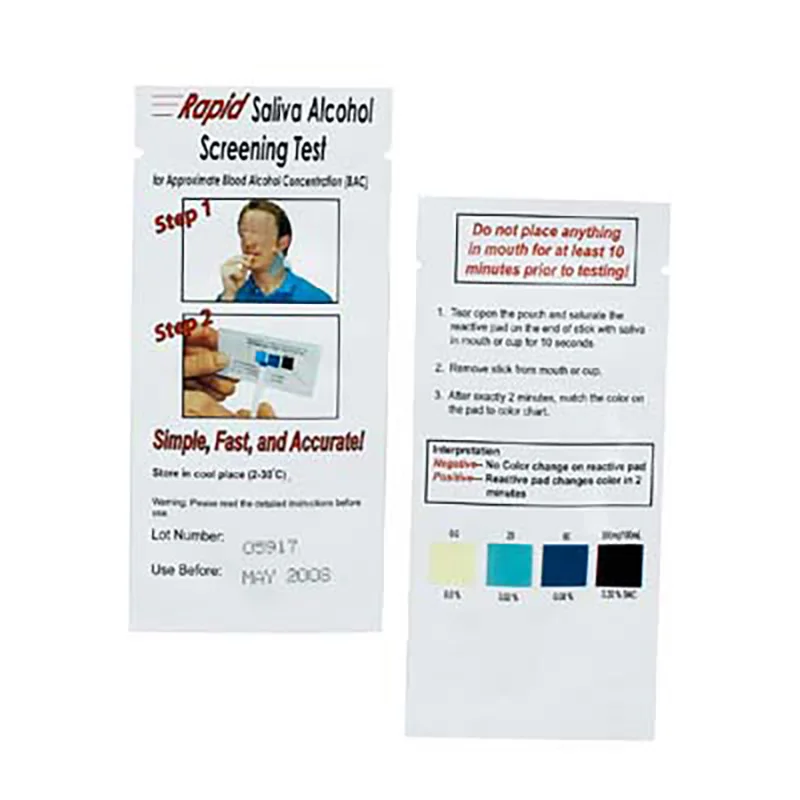 Disposable Saliva Alcohol Screening Test Alcohol Test Paper Innoxious Accurate Safety Health Measurement