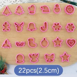 Festive Holly & Snowflake Clay Mold Cutters for Handmade Jewelry and Crafts (L-With box-22pcs)