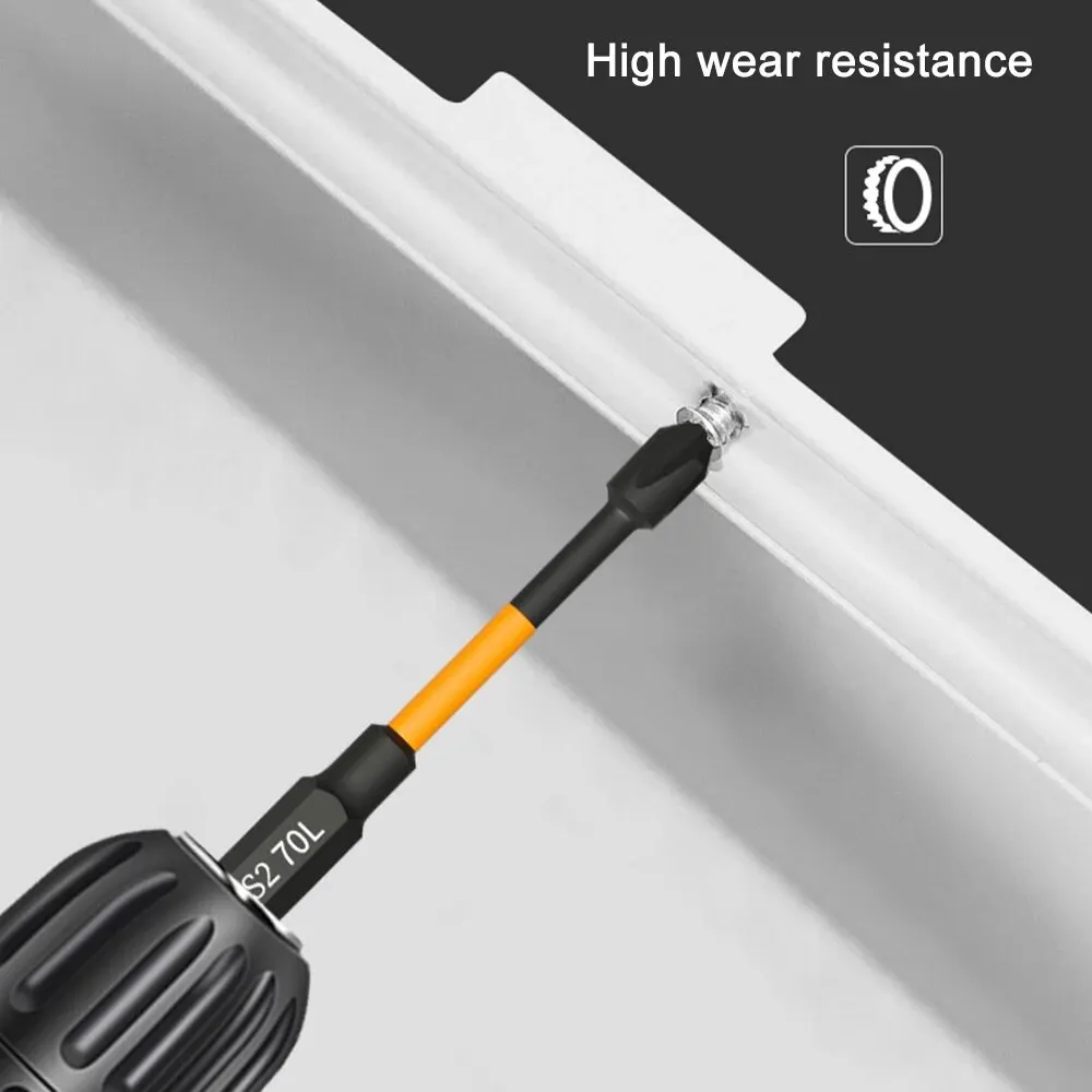 3PC Orange S2 Impact Strong Magnetic Anti Slip 50-70mm Electric Hand Drill Cross Screwdriver Bit Electric Tool Accessory Set BEST SELLERS