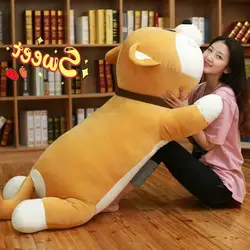 Juguete de peluche de perro gigante Shiba Inu para niños, muñeco suave de 24 " 79", silla de cachorro de felpa, venta al por mayor, envío gratis