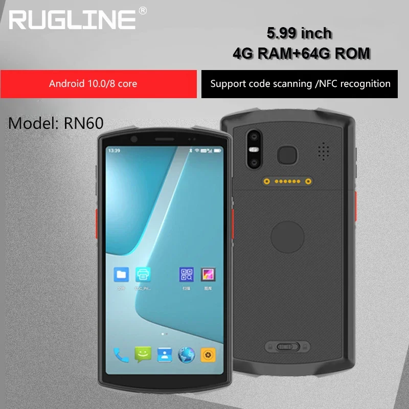 

RUGLINE PDA Smart Handheld Terminal With 4G RAM 64G ROM NFC Octa-core CPU PDA Supports 1D/2D Scanning PDA